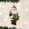 Santa With Wreath Ornament by Old World Christmas