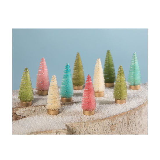 Pastel Bottle Brush Trees in Box Set by Bethany Lowe