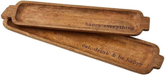 Happy Nested Wooden Tray Set by Mudpie