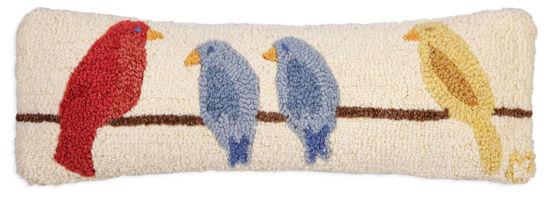 Birds on a Wire Hooked Pillow by Chandler 4 Corners