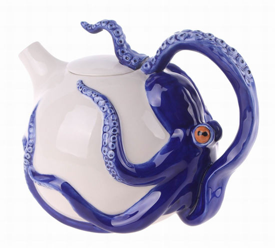 Blue Circular Octopus Teapot by Blue Sky Clayworks