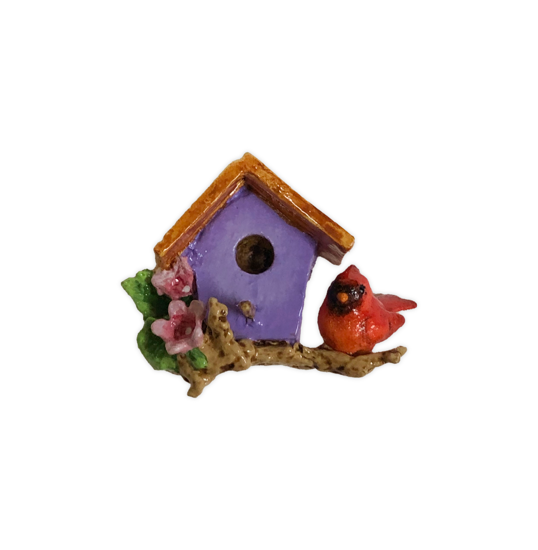 Birdhouse Pin A-10z (Purple Special) by Wee Forest Folk®