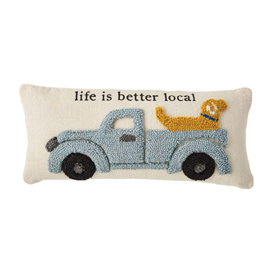 Life is Better Local Hooked Pillow by Mudpie