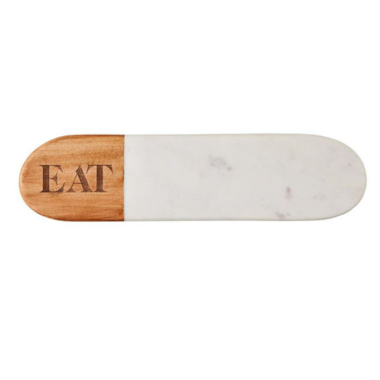 Eat Marble & Wood Oval Board by Mudpie