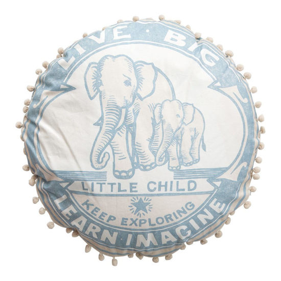 "Live Big Little Child" Elephant Print Pillow by Creative Co-op