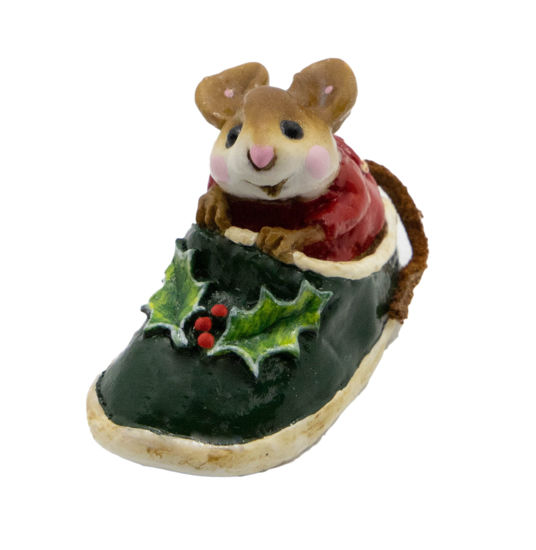 Chris-Mouse Slipper M-166 (Green) by Wee Forest Folk®