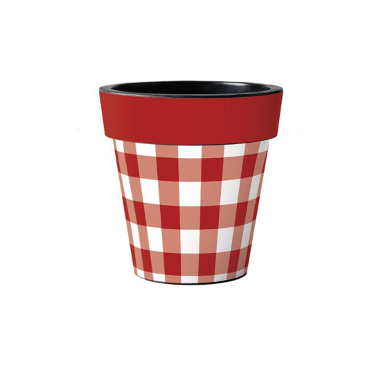 Red And White Check 12" Art Planter by Studio M