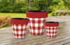 Red And White Check 12" Art Planter by Studio M