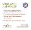 Folk Garden Bird Bath Art Pole with Stainless Steel Topper by Studio M