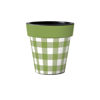 Green And White Check 12" Art Planter by Studio M