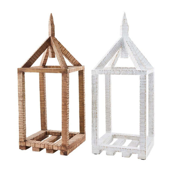 Wood House Lantern (Assorted) by Mudpie