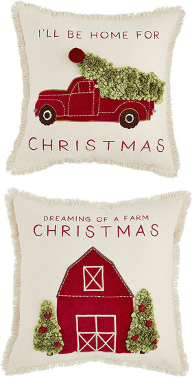 Christmas Applique Farm Pillows (Assorted) by Mudpie