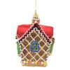 Gingerbread House with Red Roof Ornament by Huras Family