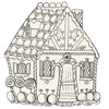 Die-Cut Gingerbread House Coloring Placemat by Hester & Cook