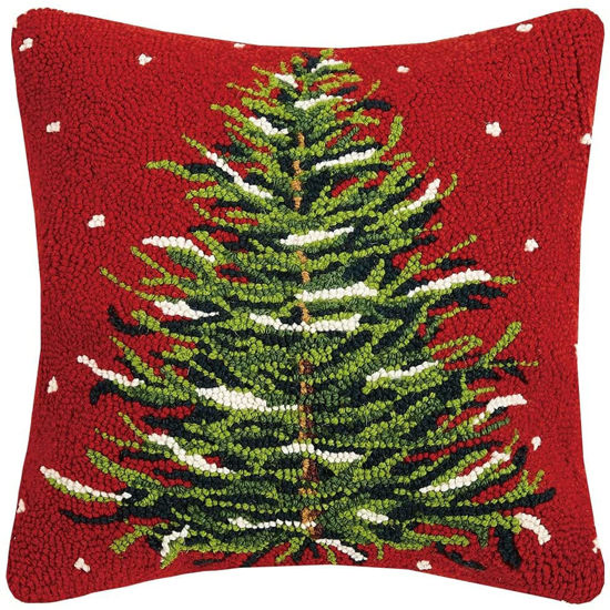 Christmas Tree Hook Wool Pillow by Peking Handicraft
