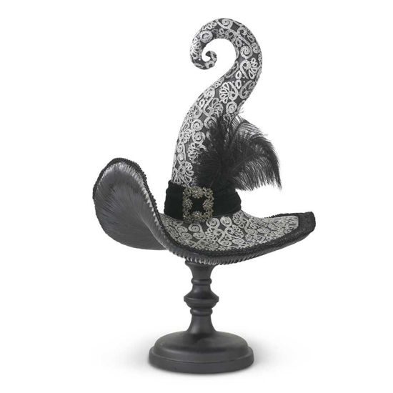 Black & White Witch Hat on Pedestal by K & K Interiors
