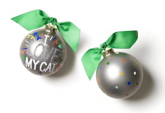 I Love My Cat Popper Ornament by Coton Colors