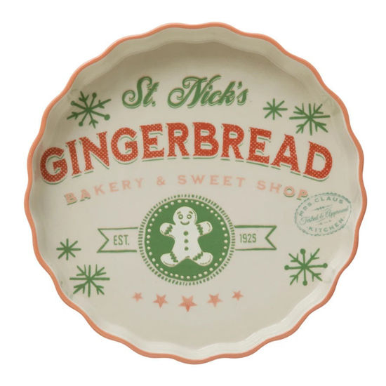 St. Nick's Gingerbread Stoneware Pie Dish by Creative Co-op