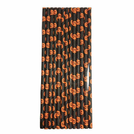 Pumpkin Flexible Paper Straws by Giftcraft