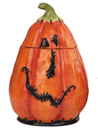 Stitched Pumpkin Canister Tall by Blue Sky Clayworks