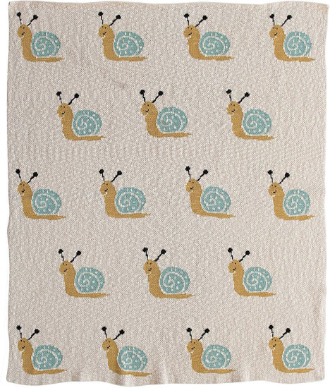 Baby Blanket w/Snails  by Creative Co-op