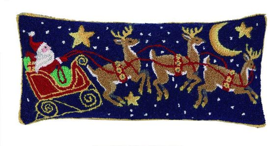 Santa and Three Reindeers Pillow by Peking Handicraft