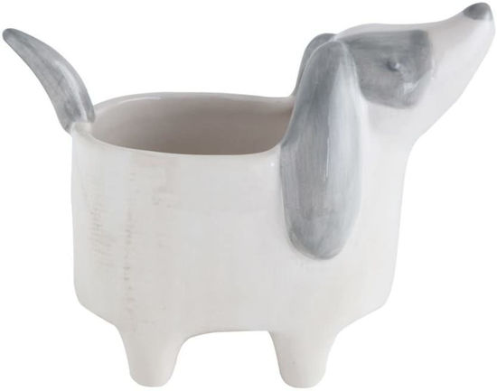 Hand-Painted Ceramic Dog Planter by Creative Co-op