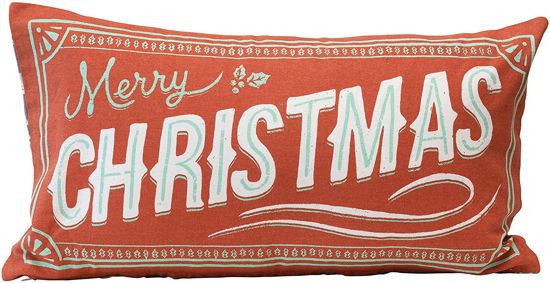 Merry Christmas Cotton Pillow by Creative Co-op