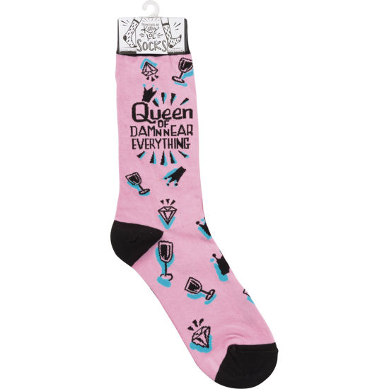 Queen Of Damn Near Everything Socks by Primitives by Kathy