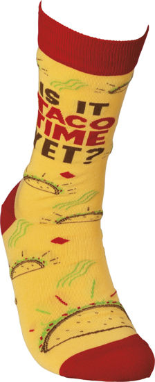Is It Taco Time Yet? Socks by Primitives by Kathy
