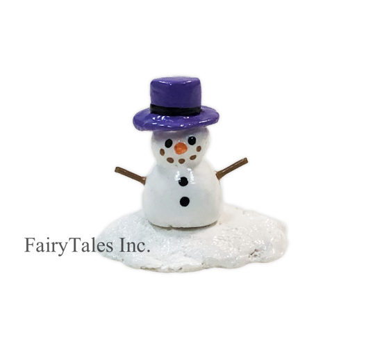 Raffle 2 - Tiny Snowman with Purple Hat & Black Band