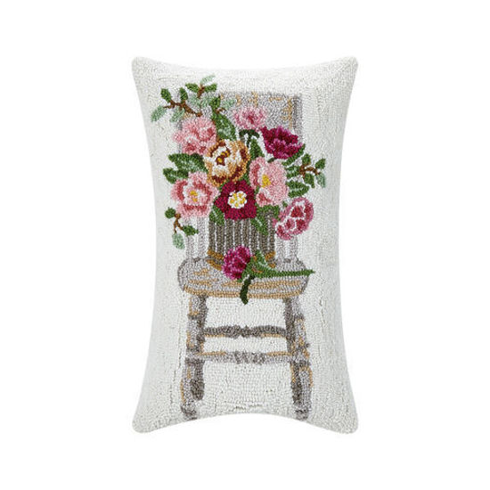 Fresh Flowers on Antique Chair by Peking Handicraft
