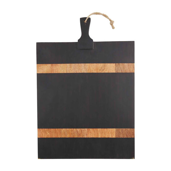 Black Wood Strap Board by Mudpie