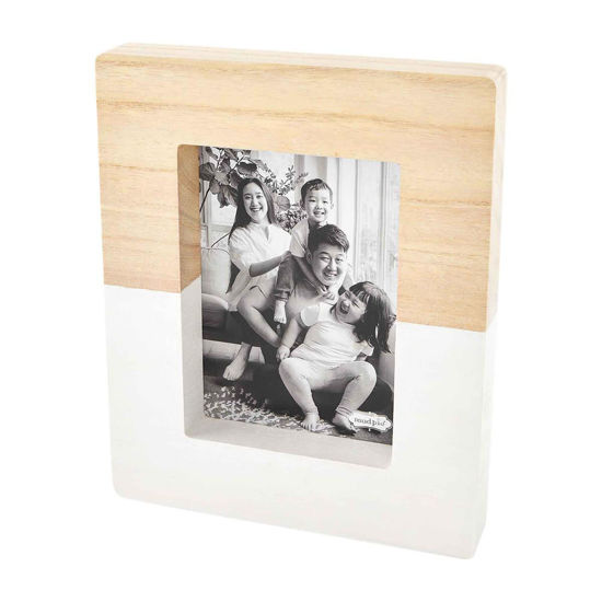 Two Tone White 5x7 Block Large Frame by Mudpie