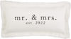 Mr. & Mrs. 2022 Pillow by Mudpie