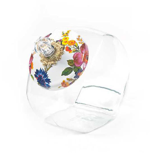 Cookie Jar with Flower Market Enamel Lid - White by MacKenzie-Childs