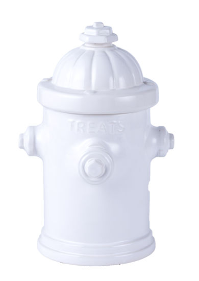 White Fire Hydrant Treat Jar by Blue Sky Clayworks