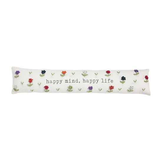 Happy Mind Happy Life Pillow by Mudpie