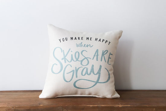 When Skies Are Gray Pillow by Little Birdie