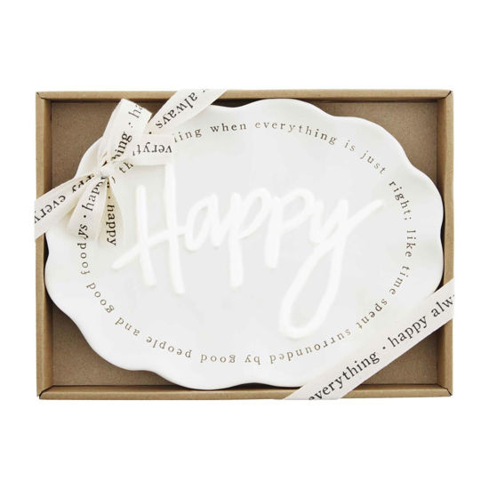 Ruffled Happy Definition Plate by Mudpie