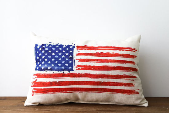 American Flag Pillow by Little Birdie