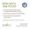 Jasmine Bird Bath Art Pole with Stainless Steel Topper by Studio M