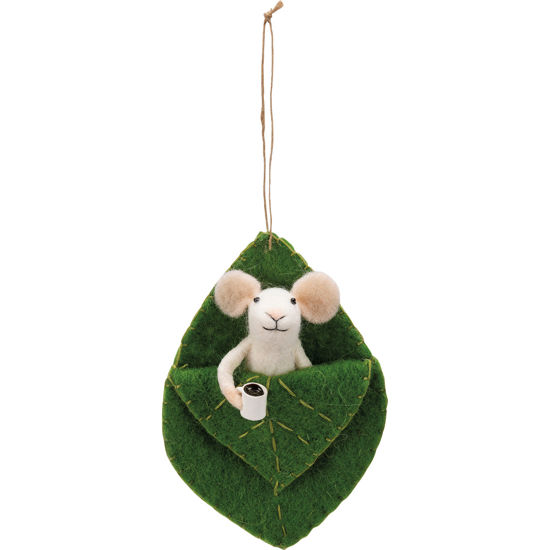 Mouse In Leaf Bed Critter by Primitives by Kathy