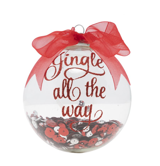 Jingle All the Way Round Ornament By Kat + Annie