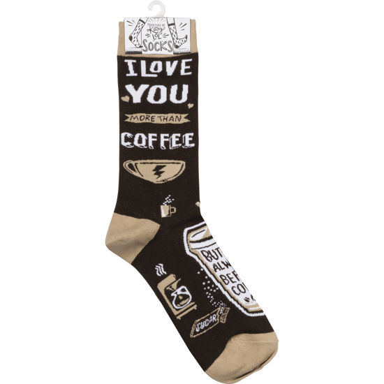 I Love You More Than Coffee Socks by Primitives by Kathy