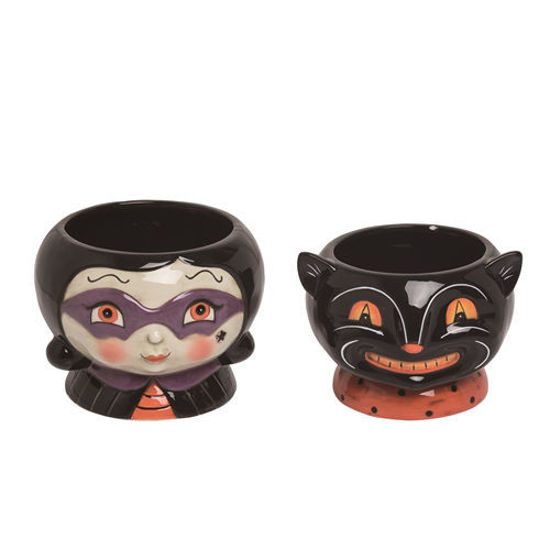 Black Cat/Witch Snack Dish by Transpac