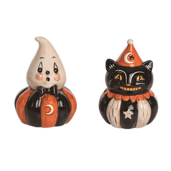 Ghost and Cat Salt & Pepper Shaker Set by Transpac