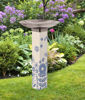 Denim Garden Bird Bath Art Pole with Stainless Steel Topper by Studio M