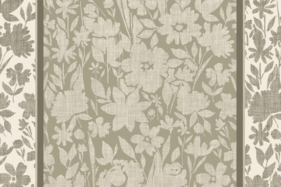 Denby Floral - Taupe Floor Flair - 2 x 3 by Studio M