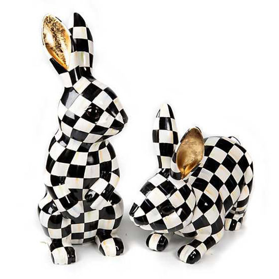 Courtly Check Trophy Bunnies - Set of 2 by MacKenzie-Childs